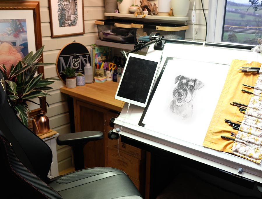 Hand-Drawn Schnauzer Dog Sketch