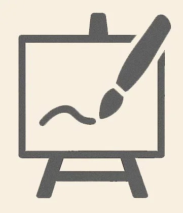 Artist drawing icon representing creating the portrait